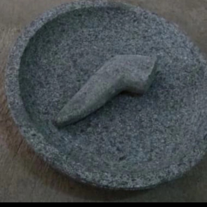 Dheao Cobek Batu Asli 40Cm Ulekan