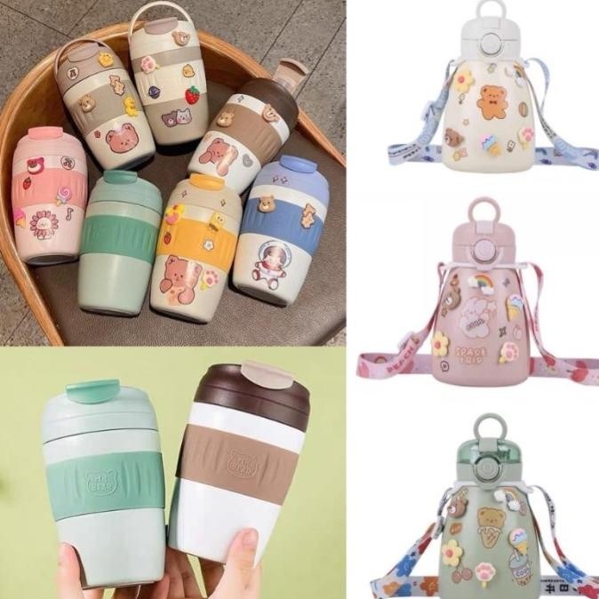 

cute bottle cute thermos with diy stickers botol