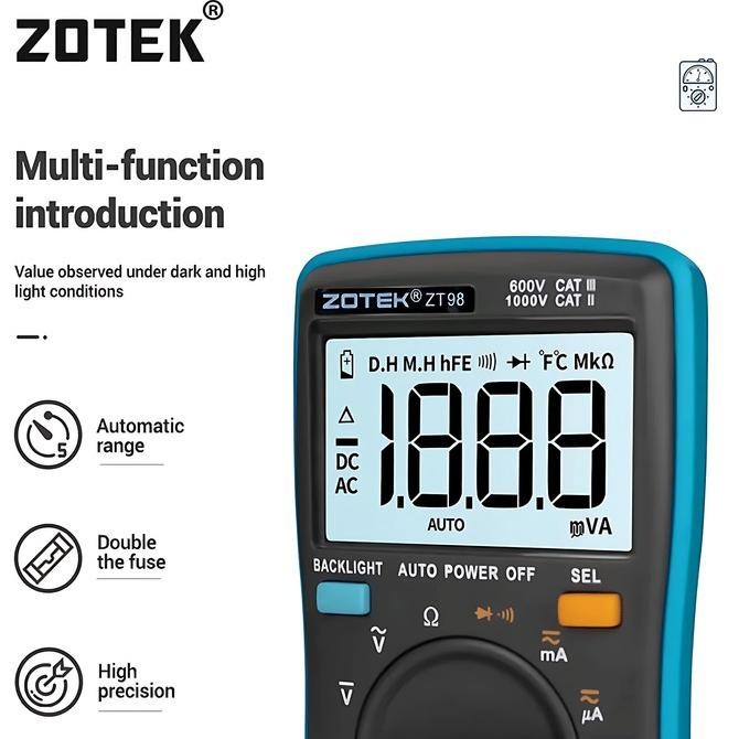 AVOMETER DIGITAL ZOTEK ZT98 / MULTITESTER DIGITAL ZT98ORIGINAL