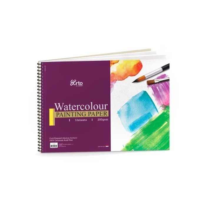 

Arto A4 Watercolour Painting Paper Wire-O 12 Sheets 200 Gsm
