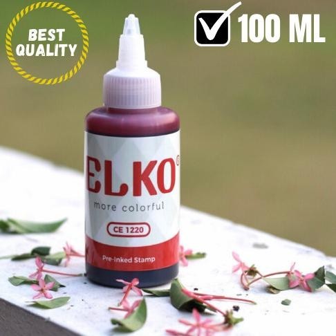 

Tinta Stempel Flash Warna Merah Waterproof ELKO 100 ML Untuk Kertas