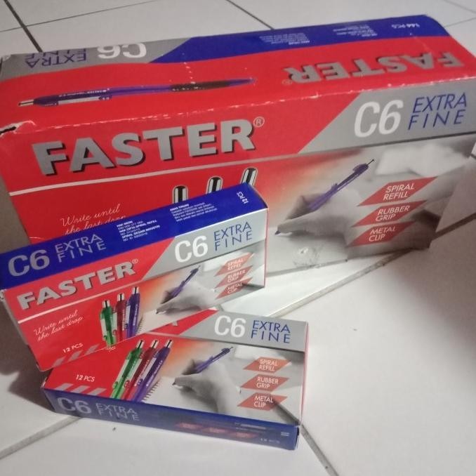 Pulpen Faster C6 HITAM 1 lusin