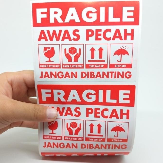 

Sticker Fragile Awas Pecah 6 x 8 cm Jangan Dibanting (1 roll/ 300 pcs)