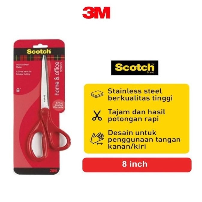 

3M 1408 Scotch Gunting besar Pemotong kertas Scissor 8 Inch