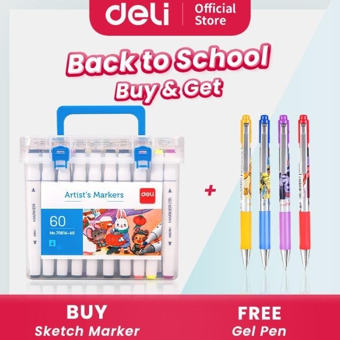 

Deli Sketch Marker/Water-based Marker/Spidol Sketsa Double Tip 70816