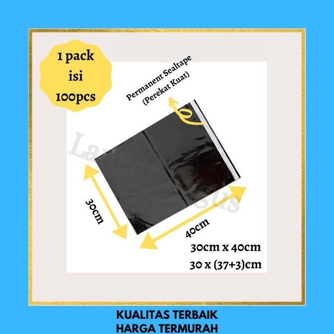 

POLYMAILER HITAM GLOSSY 30x40 Plastik Amplop
