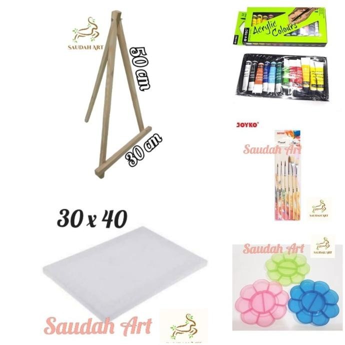 

Paket Lukis Lengkap (kanvas 30x40,palet,kuas,cat akrilik,easel)