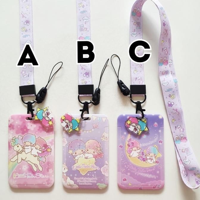

ID Card Holder Name Tag Lanyard Kalung Kartu Little Twin Stars Sanrio