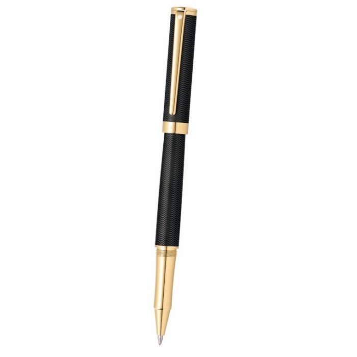 

22Karat Gold Sheaffer Intensity Engraved Matte Black RollerBall