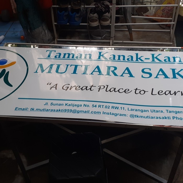 plang nama sekolah 120 x 80cm + plat aluminium + scotlite