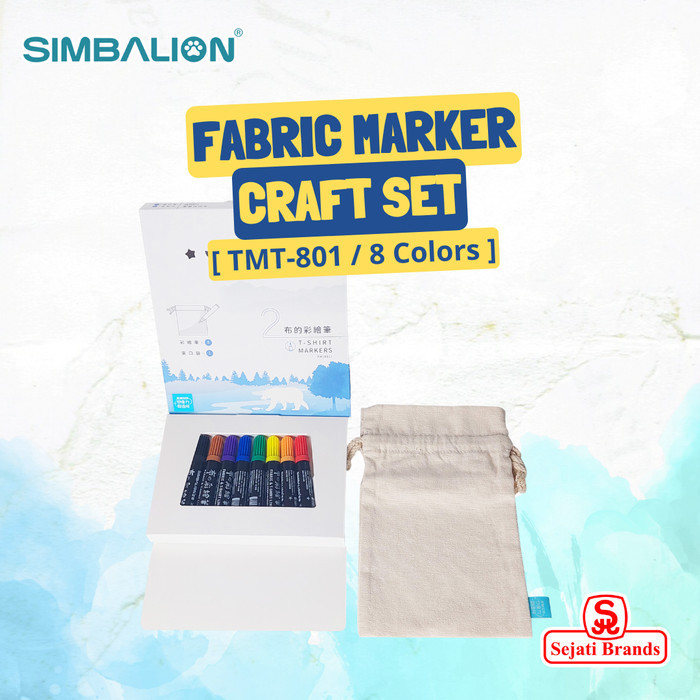 

SIMBALION Spidol Kain Permanent Marker Craft Set8 Warna TM-801