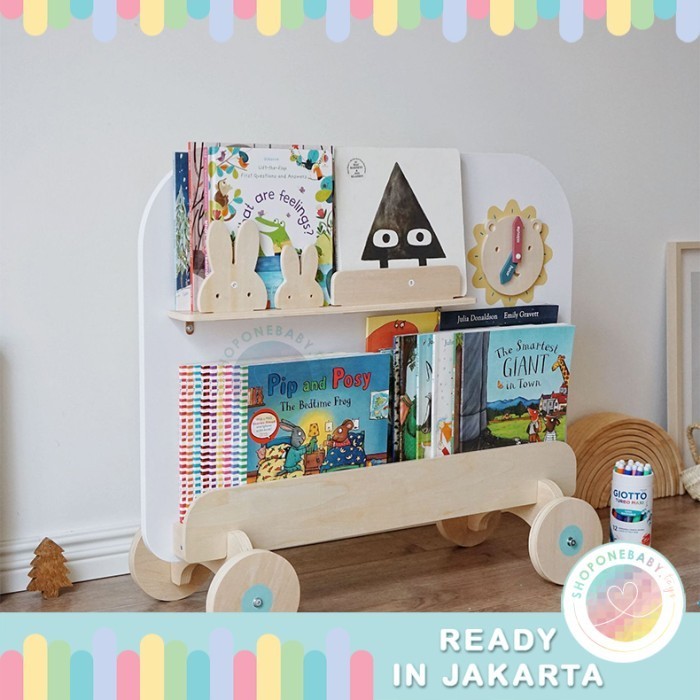 

KOREAN 2in1 Papan Tulis Anak Wheel Eon ard and ok Shelf