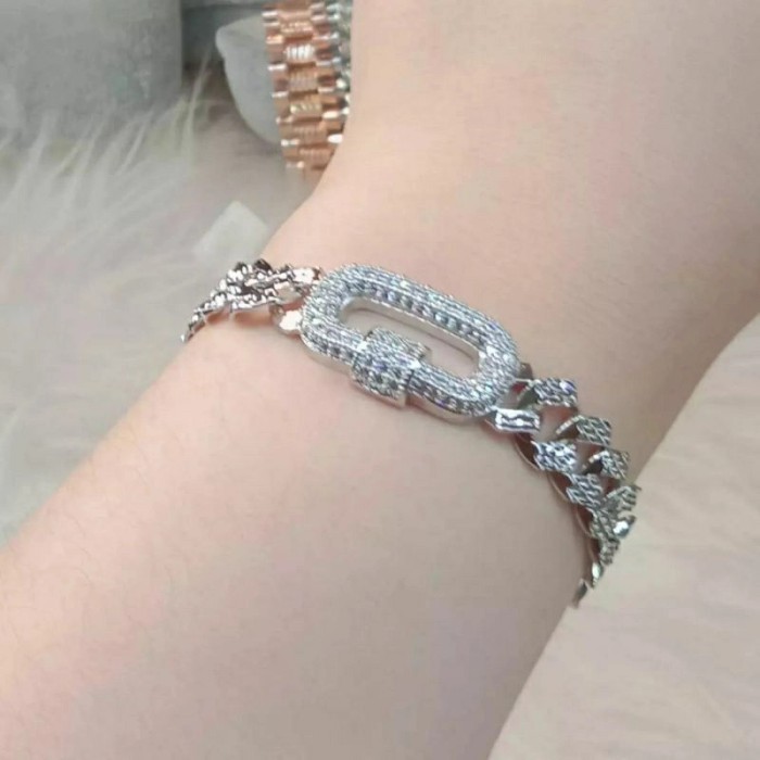 Haf Wk Gelang Titanium Anti Karat Gold Silver Perhiasan Wanita 1 Set