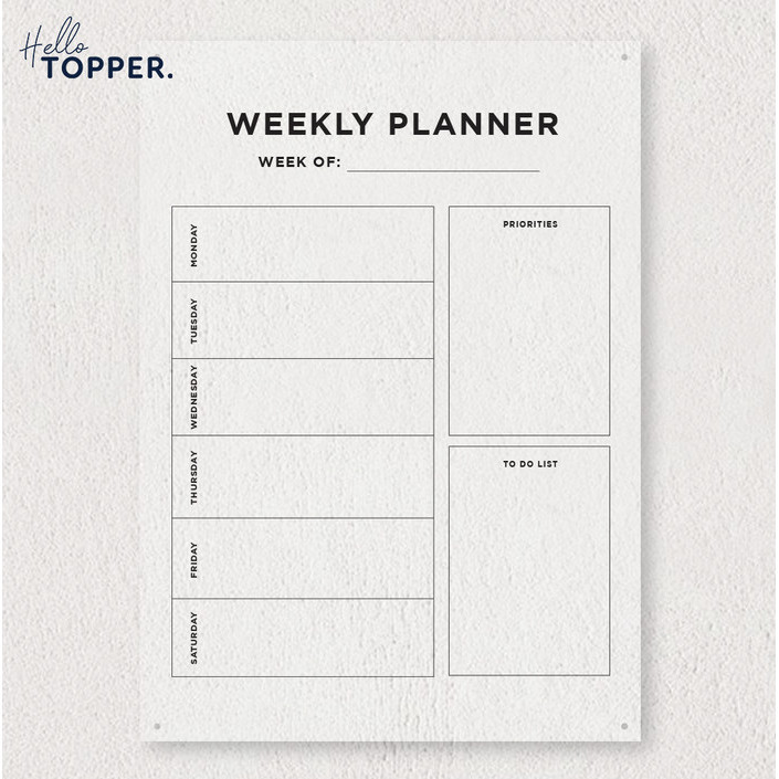 

Acrylic Weekly Planner Jadwal Akrilik Schedule Papan Bening