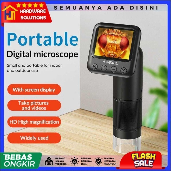 Apexel Mikroskop Portable Digital Ips Hd Screen Rechargeable 700Mah