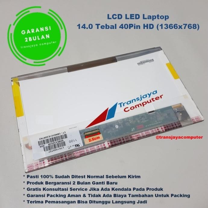 LED LCD Notebook Laptop Lenovo G400, Lenovo Z480 LED 14.0 Standard ORI TERBATAS
