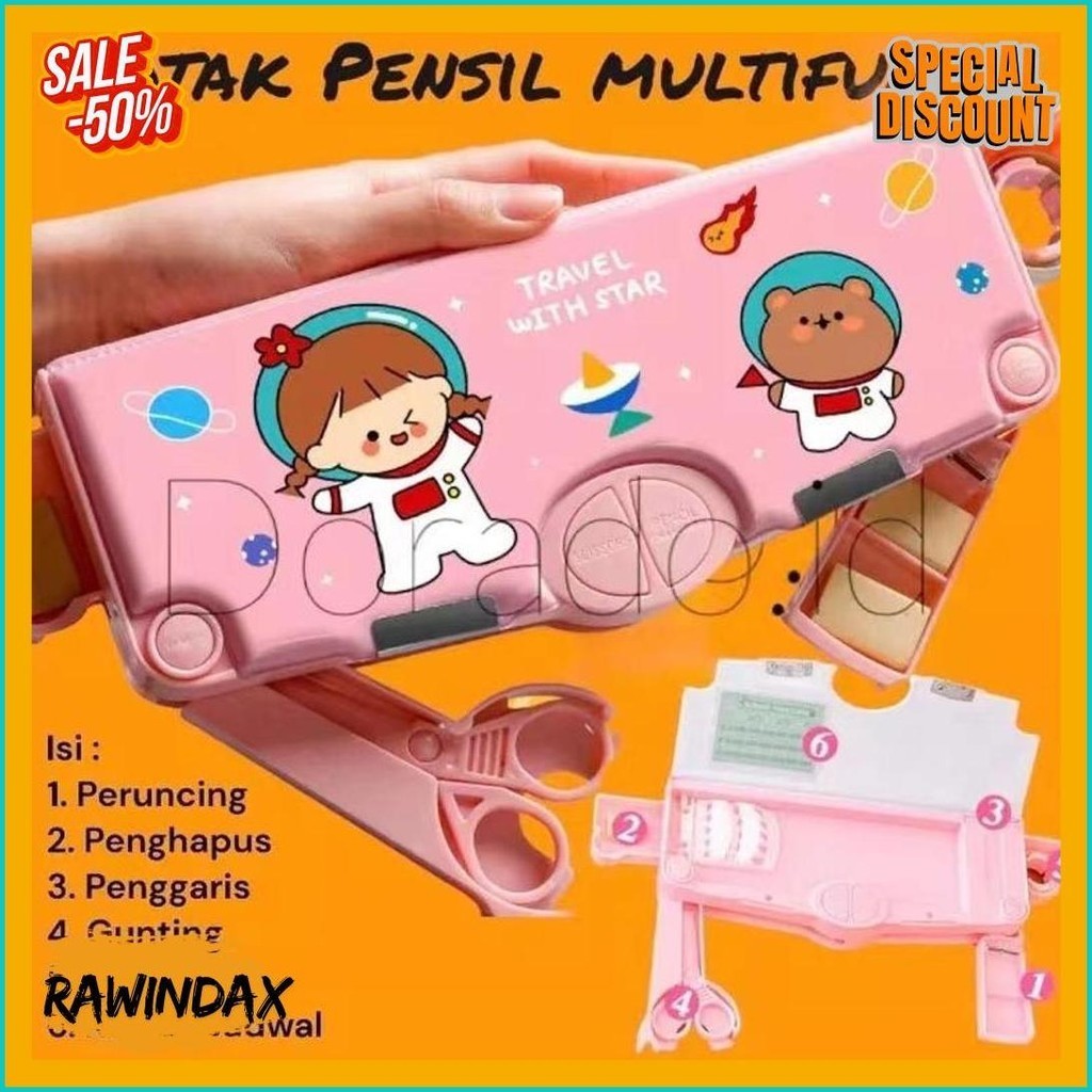 

CodReady Kotak Pensil Multifungsi Lengkap Peruncing Gunting Isolasi Penghapus Penggaris Kotak Pensil Multifungsi Motif Unicorn / Dinosaurus / Astronot Untuk Anak Lengkap Peruncing Gunting Isolasi Penghapus Lagilaku (Lagi Diskon)