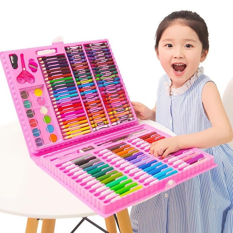 

Crayon Set Peralatan Gambar & Lukis Pensil Warna/ Art Set Isi 150 Pcs Kualitas Premium (Cod)