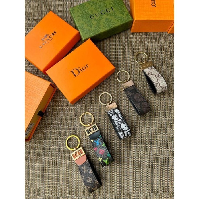 Cas Lv Dauphine Dragonne Key Holder, Gantungan Kunci Lv