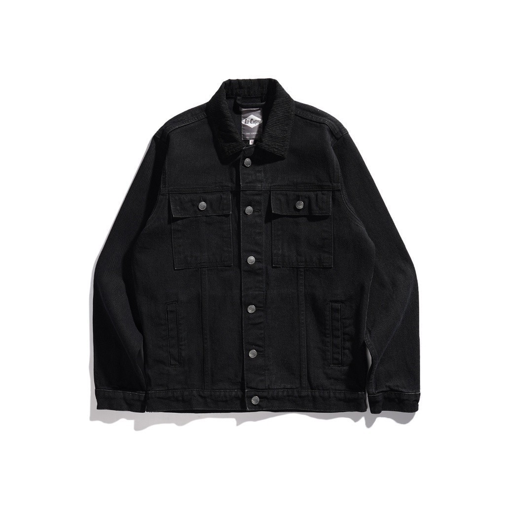 Lee Cooper Jacket Trucker Corduroy Worn Dark Black