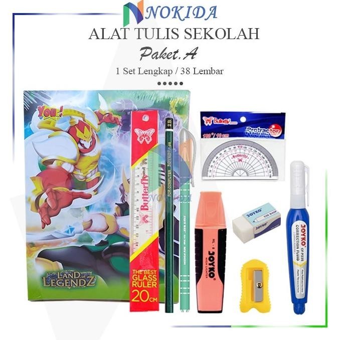 

Nokida 1 Set Perlengkapan Sekolah Anak [TK/SD/SMP/SMA] / Perlengkapan Belajar Anak Sekolah / Perlengkapan Masuk Sekolah Anak / 1 Set Paket Alat Tulis Sekolah / Perlengkapan Alat Tulis Buku 58 Lembar / Buku Tulis 38 Lembar