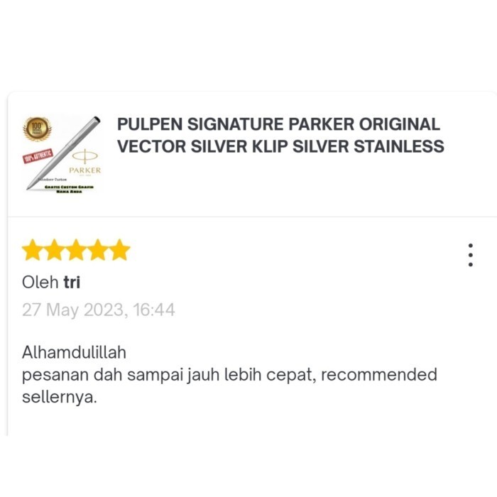 

Arom Pulpen Signature Parker Original Vector Silver Klip Silver Stainless