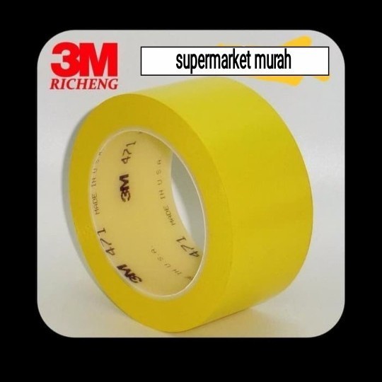 

floor marking tape vinil isolasi lantsi 3m 471 kuning 5cm x 33mm