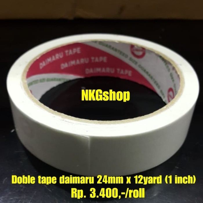 

Doble tape 24mm x 12yard 1 inch min 1dus = 120roll