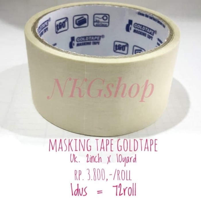 

Masking tape/Lakban kertas Goldtape 2inch x 10yard 1dus = 72roll
