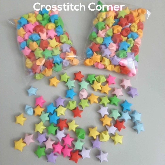 

Origami lucky star 500 pcs hiasan dekorasi hadiah handmade