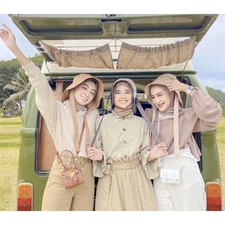 Cod - Topi Bucket Wide / Bucket Hat Wide / Topi Bucket Wide Tali / Bucket Hat Pantai Dewasa Unisex P