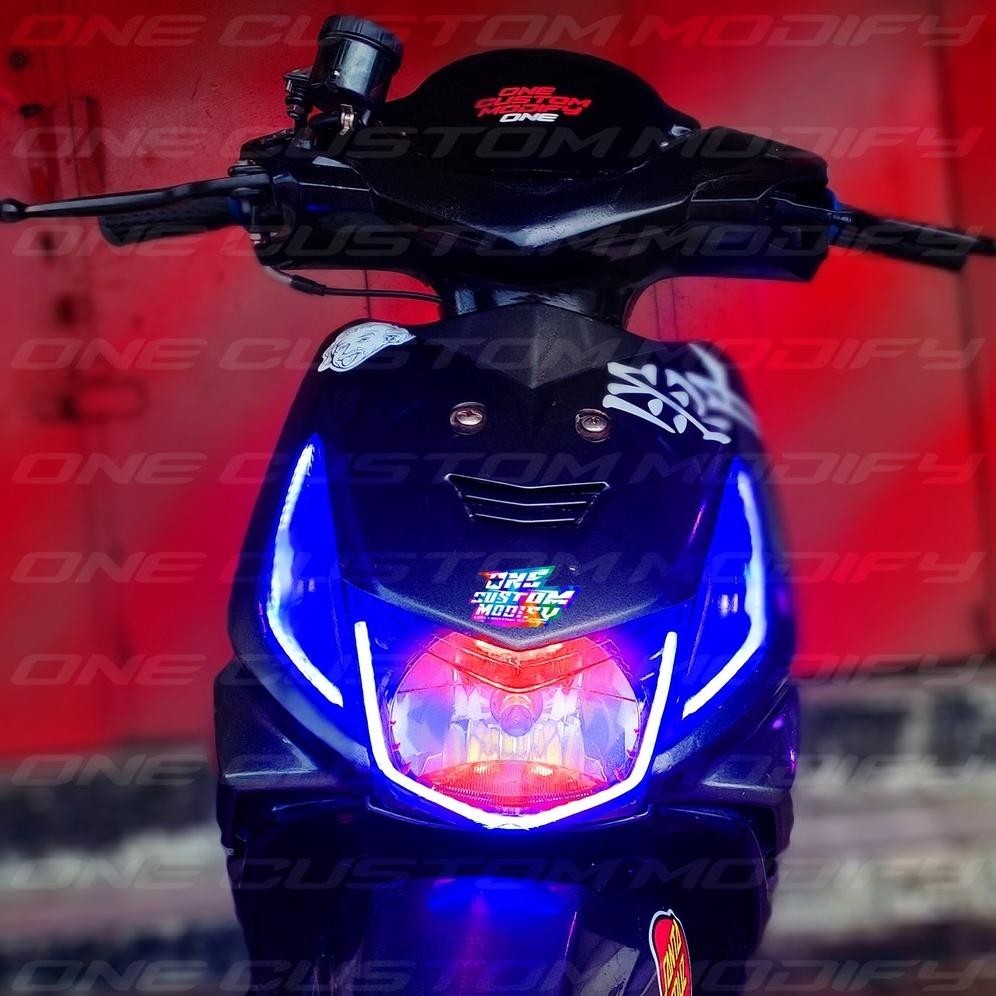 Sepaket Lampu Alis Drl Beat Karbu Old Bonus Led Jelly Variasi Aksesoris Motor Beat Lis Depan Beat Ka