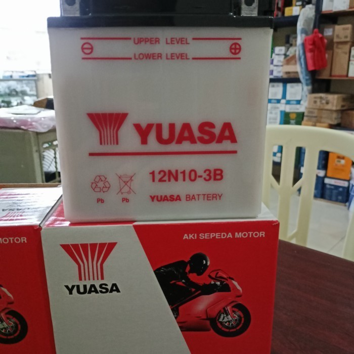 Aki Vespa Yuasa 12N10-3B Aki Thunder Binter Stroom Ikan Genset