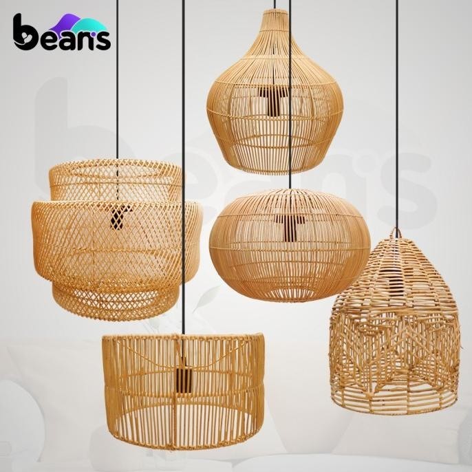 Beans Lampu Gantung Rotan - Hanging Lamp - Pendant Lamp - Dekorasi LC