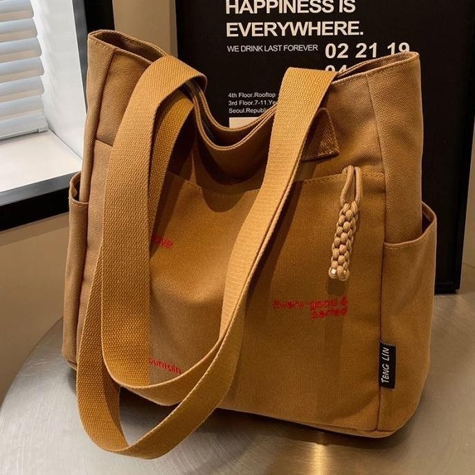 TAS TOTE BAG WANITA KANVAS ORIGINAL KOREA FASHION I9335 TAS TERBARU