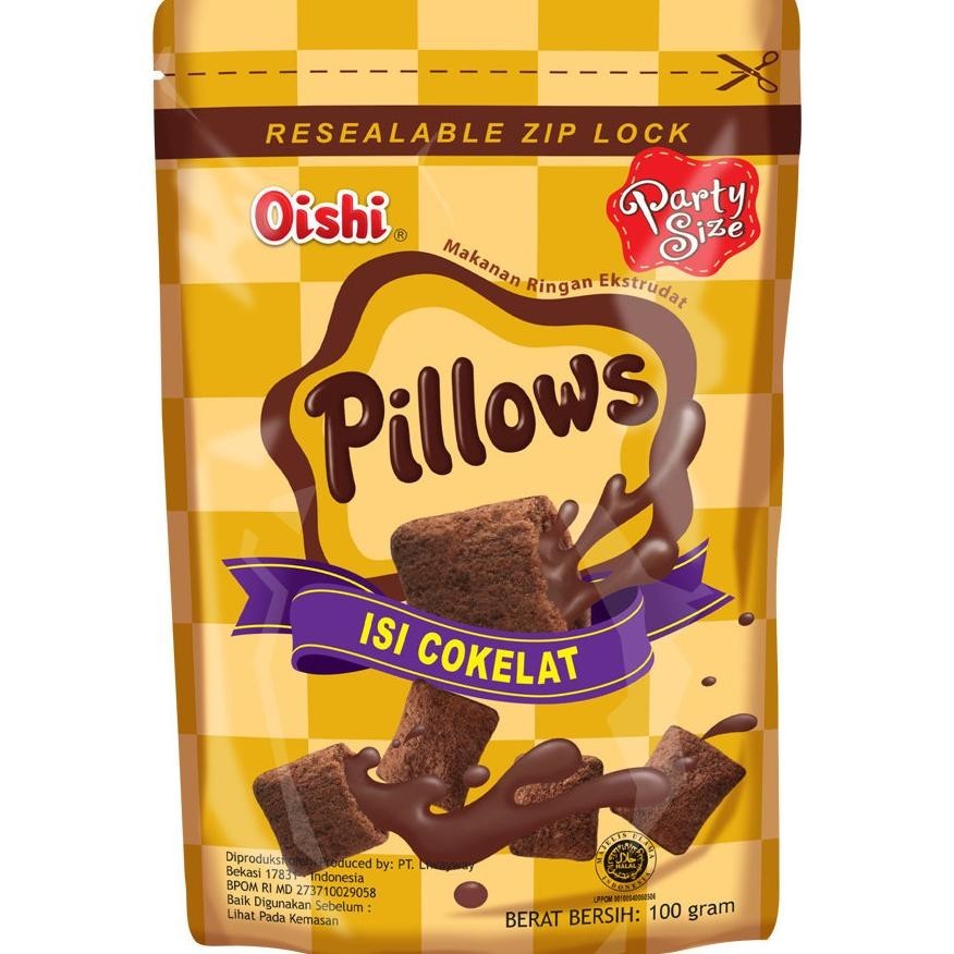 

Oishi | Pillows Rasa Coklat (Chocolate Flavor) | 100 gram