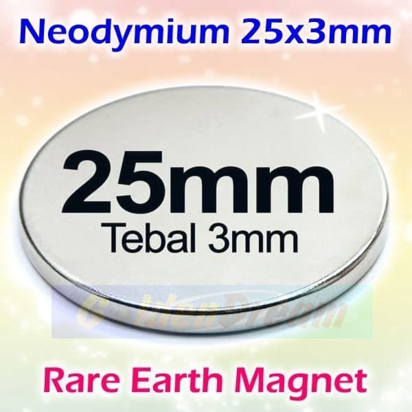 

Strong Magnet Neodymium 25X3Mm Silinder 25X3 Mm 25Mm X 2Mm N52 Glossy