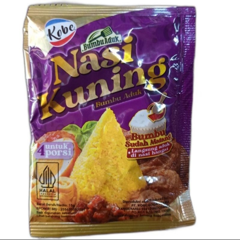 

Kobe Bumbu Nasi Kuning 15gr Per Renceng Isi 10pcs