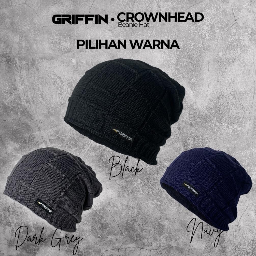 Topi Kupluk Pria Rajut Dewasa Keren Premium Crownhead By Griffin