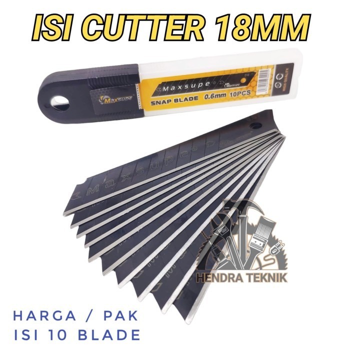 

Isi 10 Pcs Isi Cutter Besar Baja Hitam Refill Pisau Kater Lebar Bagus Star