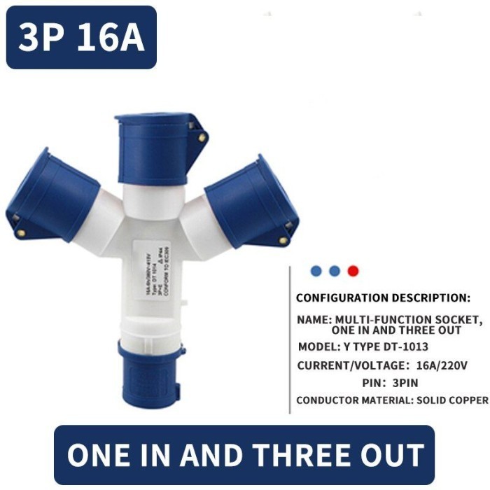 Industrial Plug Socket Fort Steker Industrial Socket Tee 3 Pin 16 A