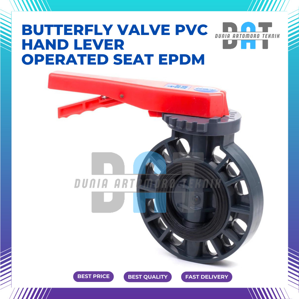 2" Butterfly Valve PVC Hand Lever Operated Seat EPDM Universal Flange Connection JIS ANSI DIN Size 2