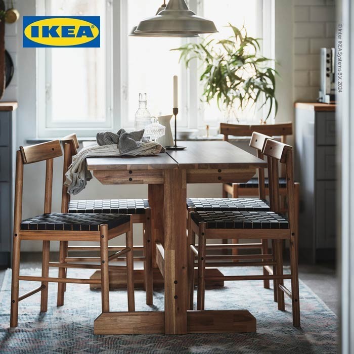 Ikea Nackans Meja Makan Minimalis Akasia 140X76 Cm