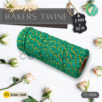 Sparkle Bakers Twine Benang Ikat Katun Hias Tali Warna 2mm 50M