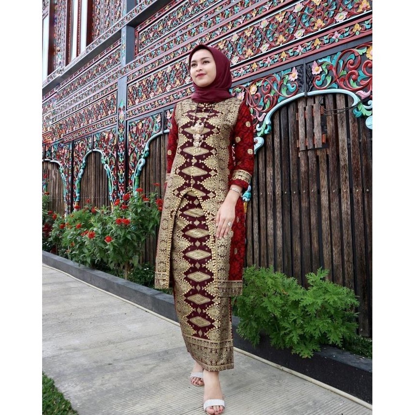 KEBAYA MODERN DIANDRA SET KURUNG JUPRI SETELAN ATASAN DAN ROK SONGKET NHS