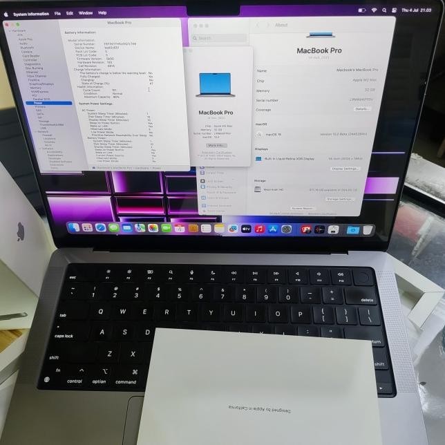 Macbook Pro M2 Pro Max 2023 14" Inch Ram 32Gb 1Tb Second Ibox Mulus