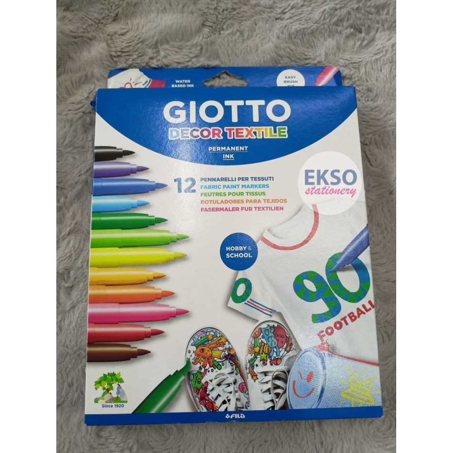 

Sarila Giotto Decor Textile 12 Colours - Paint Markers Spidol Kain