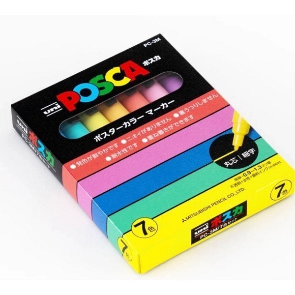 

Sarila Uni Posca Paint Marker Pc-3M Fine Point Set 7 Pastel Colours Spidol Pe