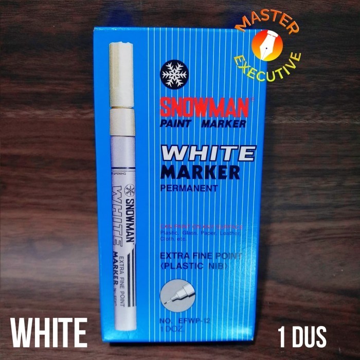 

Sarila Snowman Spidol Paint Marker White Extra Fine / Putih Efwp-12 / Dozen