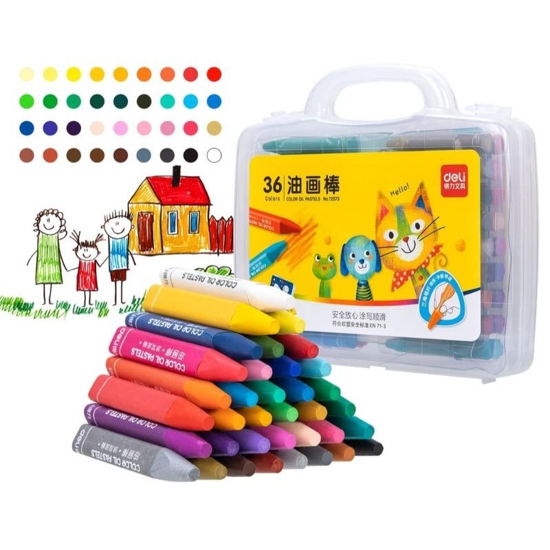 

Deli Krayon 36 warna / Krayon anak sekolah / Pensil krayon / krayon 1 set